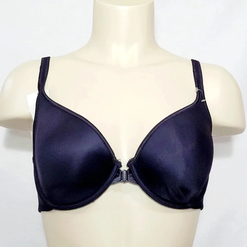 34D Vanity Fair Modern Coverage Front‎ Close UW Bra Black NWT